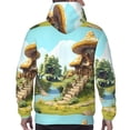 thumbnail image 7 of Wukai Cartoon Mushroom House Print Men Hoodies Fleece Sweatshirts Long Sleeve Sweaters Pullover Fall Outfits Winter Clothes-XX-Large, 7 of 7