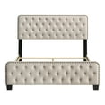 thumbnail image 2 of Tilly Tufted Fabric Panel Bed, Queen, Beige, 2 of 9