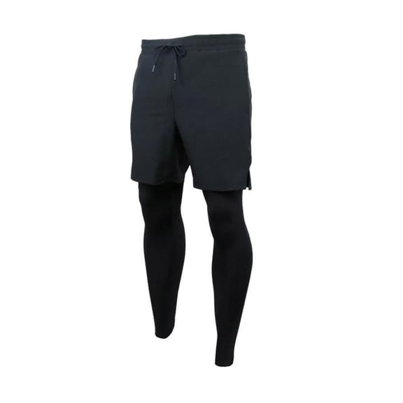 Mens Running Pants Compression Sport Tights 2 In 1 Quick Dry Fitness Gym