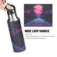 thumbnail image 4 of Yayeee 20oz Double Wall Stainless Steel Water Bottle with Flip Straw, Night Neon Road, 4 of 7