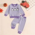 thumbnail image 2 of Gerichy Halloween Toddler Baby Girl Outfit Striped Long Sleeve Sweatshirt Top Pants Fall Winter Cute Embroidery Clothes 3M-3T, 2 of 7