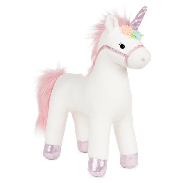Peluche GUND con forma de lirio, unicornio, 38 cm, color blanco