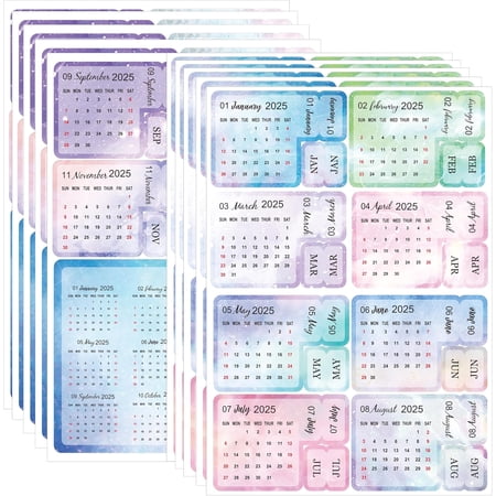 2025 Schedule Calendar Stickers Monthly Planner Adhesive Index Divider Tabs 12 Month Page Weekly Planner Labels