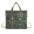 thumbnail image 7 of FORMRS Womens Corduroy Tote Bag Crossbody Shoulder Purse Handbag with Detachable Strap, Green Flowers Pattern, 7 of 7