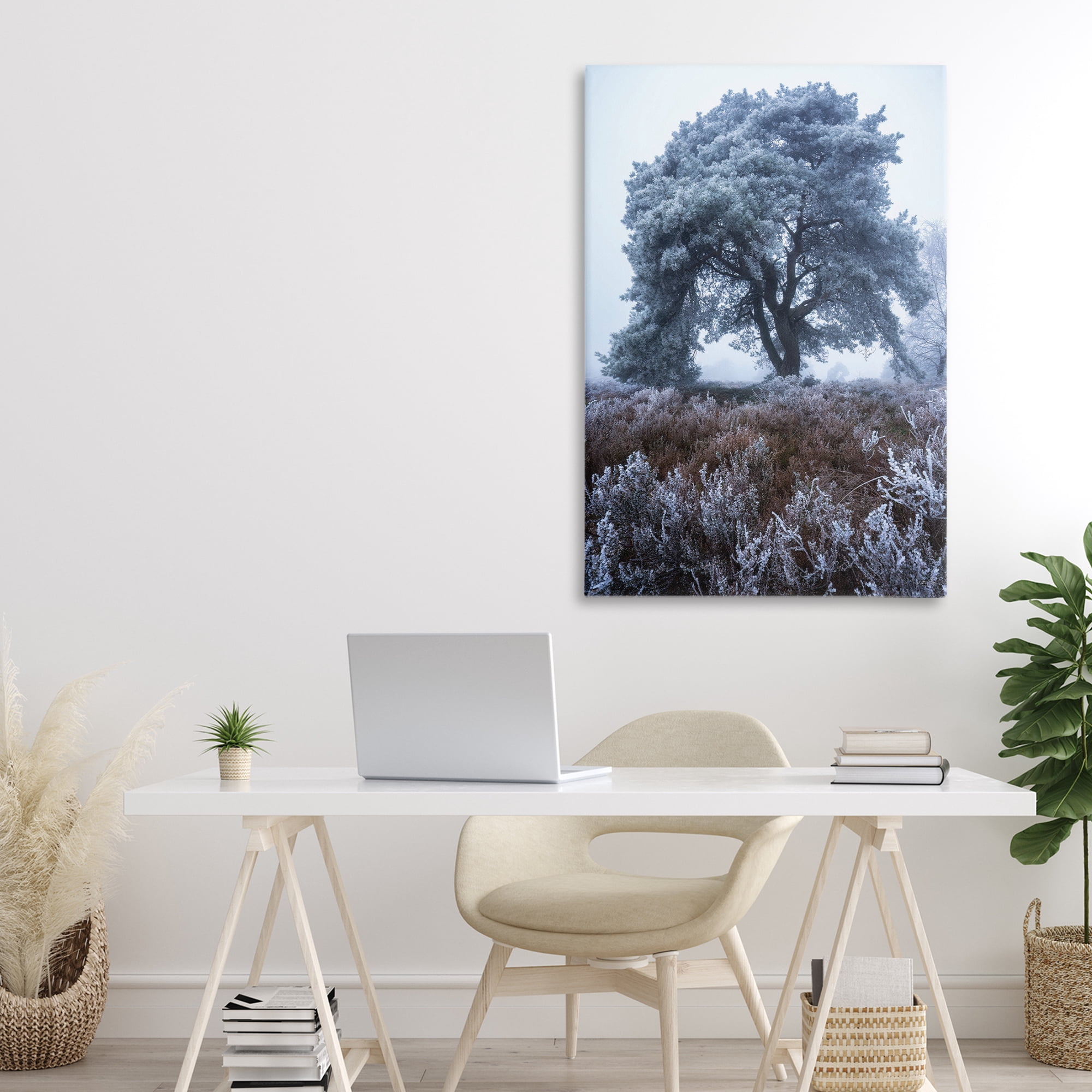 Stupell Industries Frosted Tree in Winter Mist Canvas Wall Art, design by Martin Podt