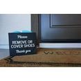thumbnail image 2 of re goods shoe cover box | disposable shoe bootie holder for realtor listings and open houses | please cover or remove shoes bin | shoe bootie box (black), 2 of 3