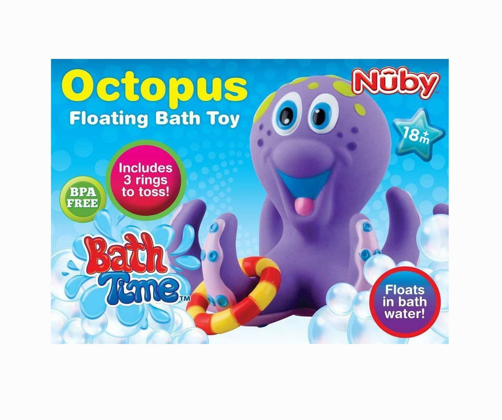 Baby Toy Bath Nuby Octopus Floating Tub 3 Rings Toss Toddler Child Gift Fun Play 