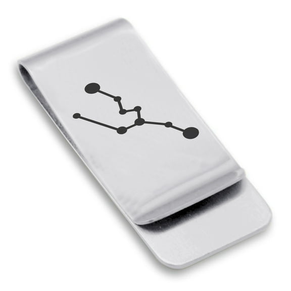 Stainless Steel Taurus (Bull) Astrology Constellation Classic Slim Money Clip Credit Card Holder