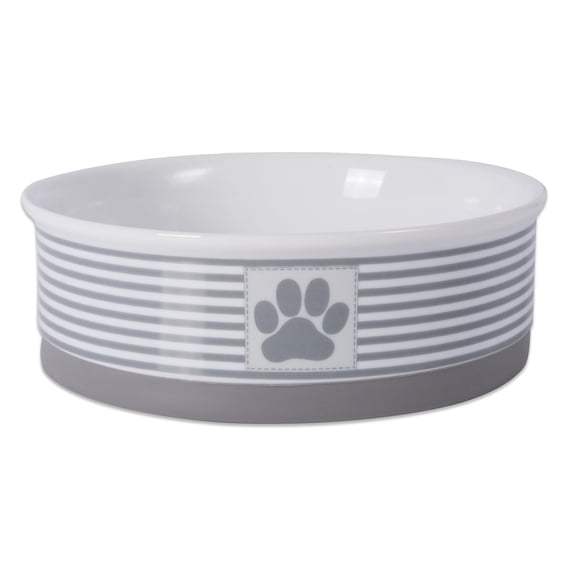 7.5" Vibrant Unique Nautical Lattice Gray Large Pet Bowl