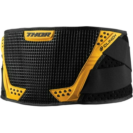 Thor Force Belt - Thor Youth Clinch Support Belt Off Road (Black/Yellow, One Size Fits Most)