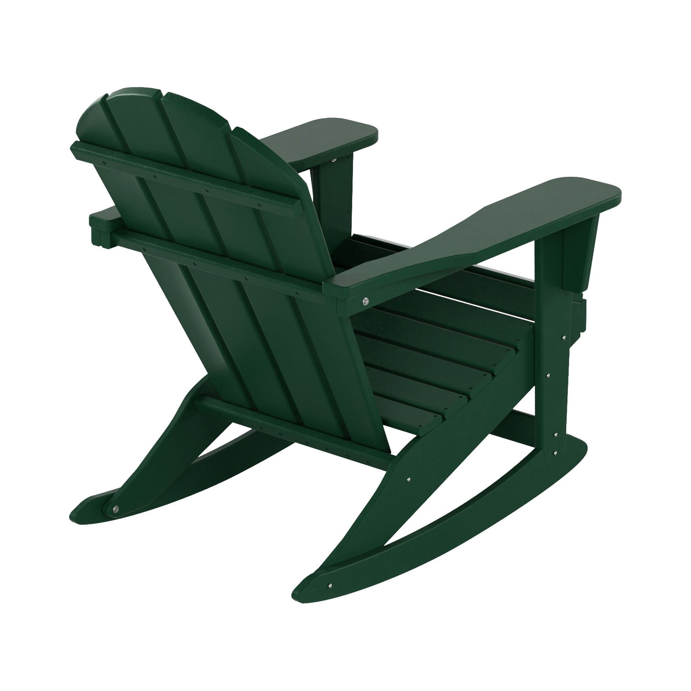 WestinTrends Malibu Outdoor Patio Porch Rocking Adirondack Chair (Set of 4), Dark Green