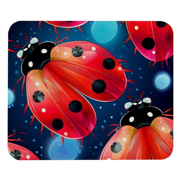 Mouse Pad, Anti-Slip Rubber Mouse-pad for Gaming Office Laptop Computer Men Women Kids, Cute Custom Pattern Mouse Mat, Ladybird Design