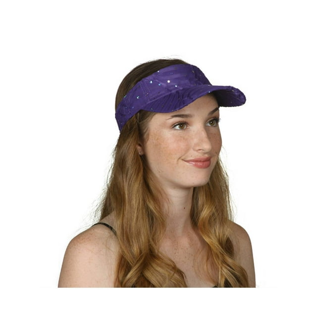 TopHeadwear Chapeau Visière à Paillettes - Violet