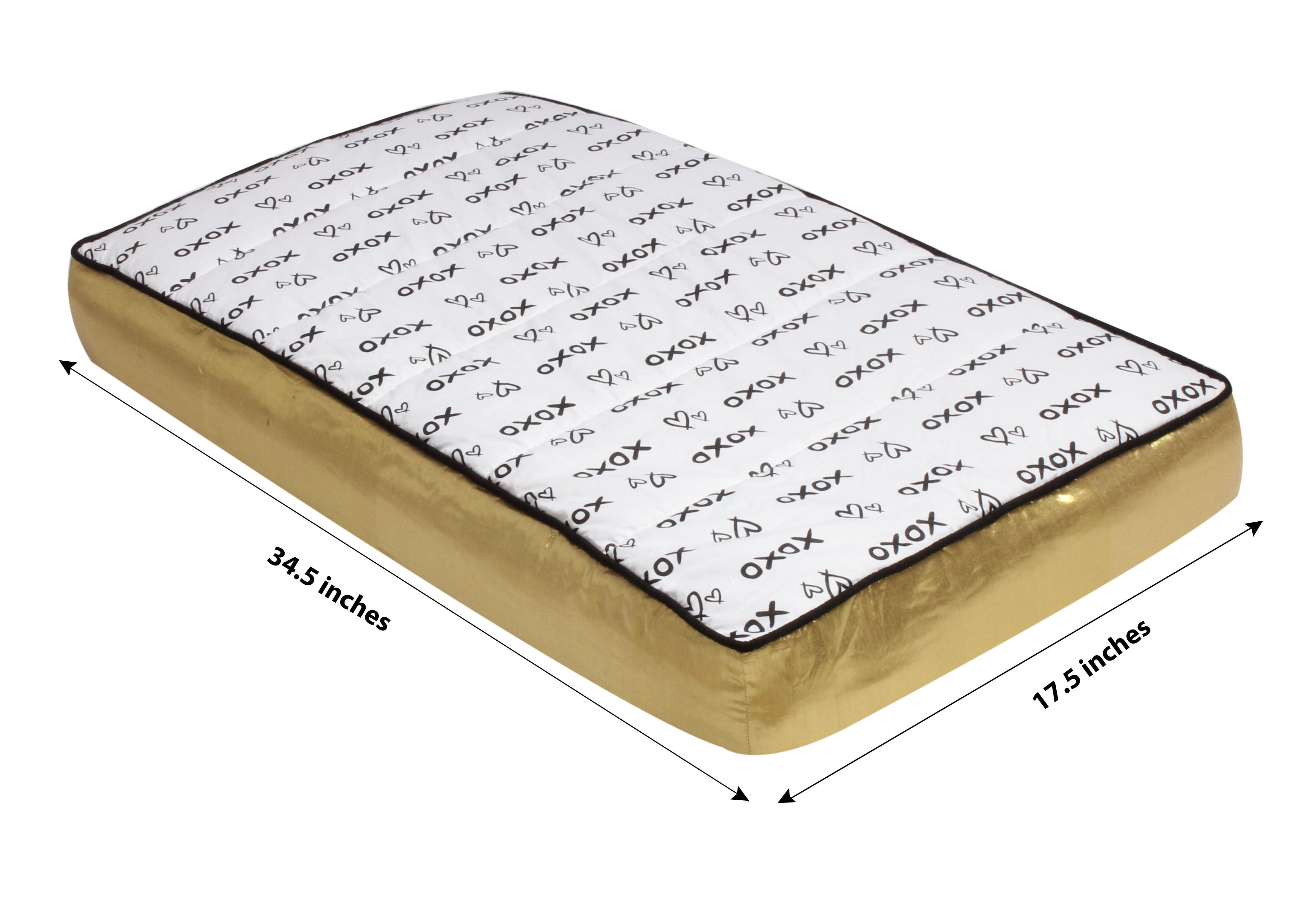 Bacati - Love Aztec Black/Gold Neutral Quilted Changing Pad Cover
