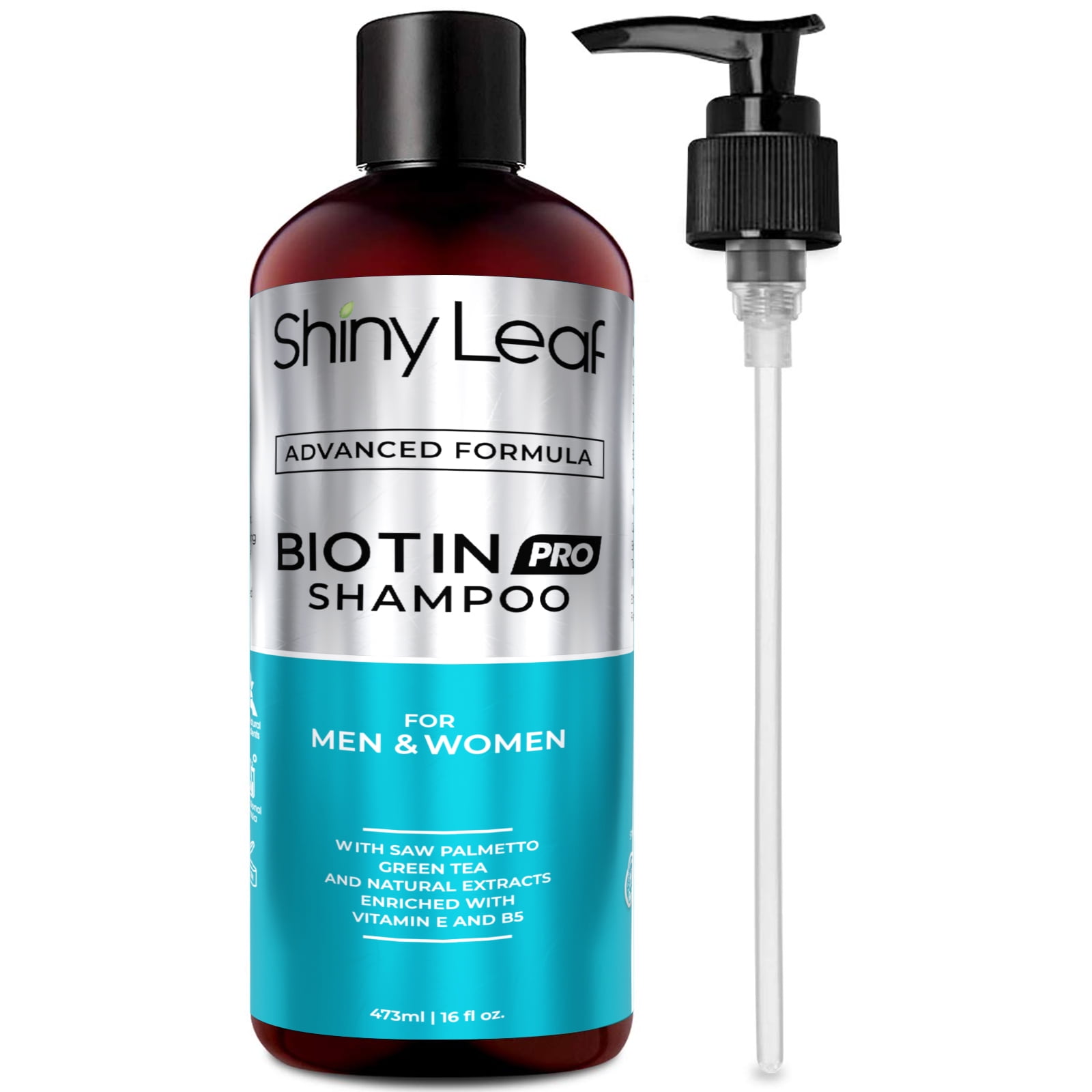 Shiny Leaf Biotin Shampoo with Saw Palmetto 16 oz -