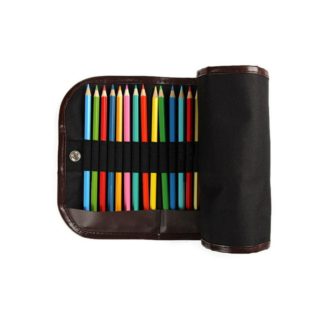 OUNONA Rollup Pencil Case Colored Pencils Wrap Case Holder Canvas