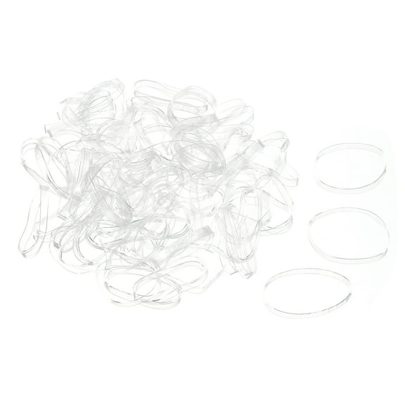 Uxcell 500 Pack Rubber Band Stretchable Rubber Elastic Band Clear 19mm x 3mm Hair Rubber Bands for Home Office