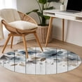thumbnail image 4 of Blue Brown Spring Floral Round Area Rug 3.3Ft Washable Circle Rugs for Dining Room Table, Watercolor Botanical Vintage Non-Slip Carpet Floor Mats Indoor Outdoor Carpet Runner Aesthetic Home Decor, 4 of 8