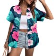 thumbnail image 2 of Chemise Femme à Boutons Design Tunique Western Manches Longues Chemise de Pyjama Femme Chemise Manches Longues Été Chemises Femme à Boutons devant T-Shirt Raglan Décontracté T-Shirts Unis pour Femmes Manches Longues, 2 of 4