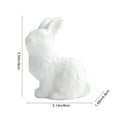 thumbnail image 2 of Cute Easter Bunny Ceramic Figurine, Mini Rabbit Craft Ornament for Home, Table & Shelf Decor, Adorable Small Animal Statue for Spring Holiday & Indoor Household Easter Decorations, 3*3*2in, White, 2 of 8
