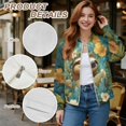 thumbnail image 6 of DISNIMO Sloth Floral Printed Women Sweatshirts No Hood Jackets Long Sleeve Outwear Zip Up Sweatshirts for Fall Winter, 3XL, 6 of 7