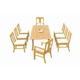 thumbnail image 1 of Teak Dining Set:8 Seater 9 Pc -94" Rectangle Table, 6 Armless and 2 Osborne Arm/ Captain Chairs Outdoor Patio Grade-A Teak Wood WholesaleTeak #WMDSOSb, 1 of 7
