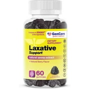 GenCare - Laxative Support Gummies with Natural Senna Extract (60 Gummies) - Gentle Overnight Relief of Occasional Constipation for Adults and Children 6 and Older - Non GMO Vegetable Laxative