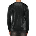 thumbnail image 3 of INSPIRE CHIC Mesh Sheer T-Shirt for Men's Long Sleeves Club Party Tee Tops M Black, 3 of 6