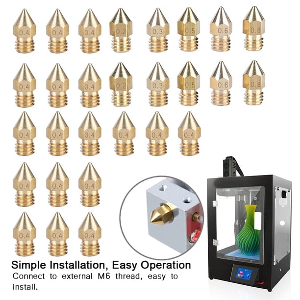 Cabezal De Impresión Extrusor De Latón De Varios Tamaños, Kit De Boquilla Para Impresora 3D, Para Impresora 3D PLA ABS De 1,75 Mm