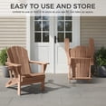 thumbnail image 3 of Ciokea Wood Adirondack Chairs Set of 2 Outdoor Folding Patio Chairs Fire Pit with Cup Holder Porch Garden Brown, 3 of 9