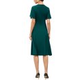thumbnail image 3 of INSPIRE CHIC Work Dress for Women A-Line Short Sleeve Business Elegant Midi Dresses S Dark Green, 3 of 6