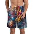 thumbnail image 1 of Balery Vibrant Rooster Painting Traje de Baño Estilo Hawaiano para Hombre, Shorts de Secado Rápido con Bolsillos-3X-Large, 1 of 6