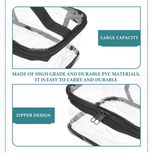 Pack De 2 Bolsas De Maquillaje Transparentes Con Cremallera - Impermeables, Para Viaje (20x8x3.5 Cm)