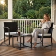 thumbnail image 6 of Homall Patio Furniture Set Outdoor Rocker All Weather PP Rocking Chair with Cushion Set of 3, White, 6 of 7
