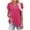 Hot Pink, variant on Lovskoo Women's Dressy Casual Tops Button Up Shirts Solid Color V Neck Petal Short Sleeve Shirts 2024 Summer Tops Tunic Casual T-Shirts Burgundy M