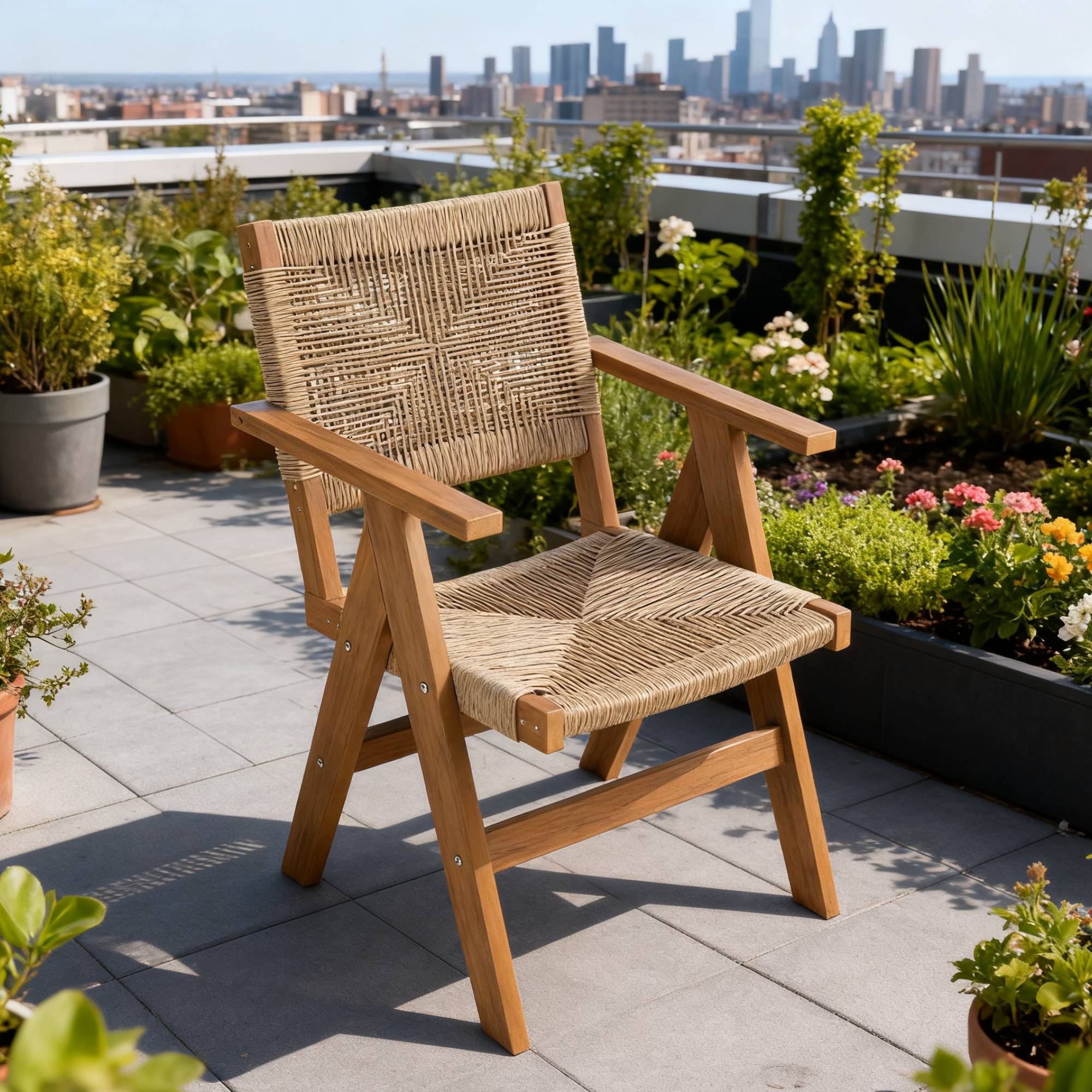 Heavy Duty Outdoor Dining Chair, Weather Resistant Side Chair for Deck Dinner Party Year Round Al Fresco Dining, Brown