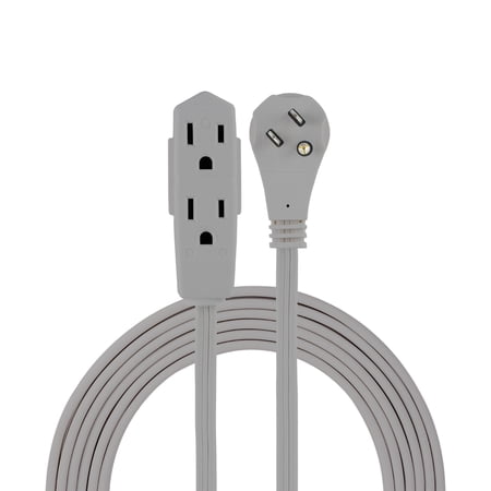 GE 3-Outlet Indoor Power Strip with 25 Ft. Extra Long Extension Cord, Gray