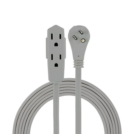 GENERAL ELECTRIC 3-Outlet Extension Cord, 25ft., Gray - 43025