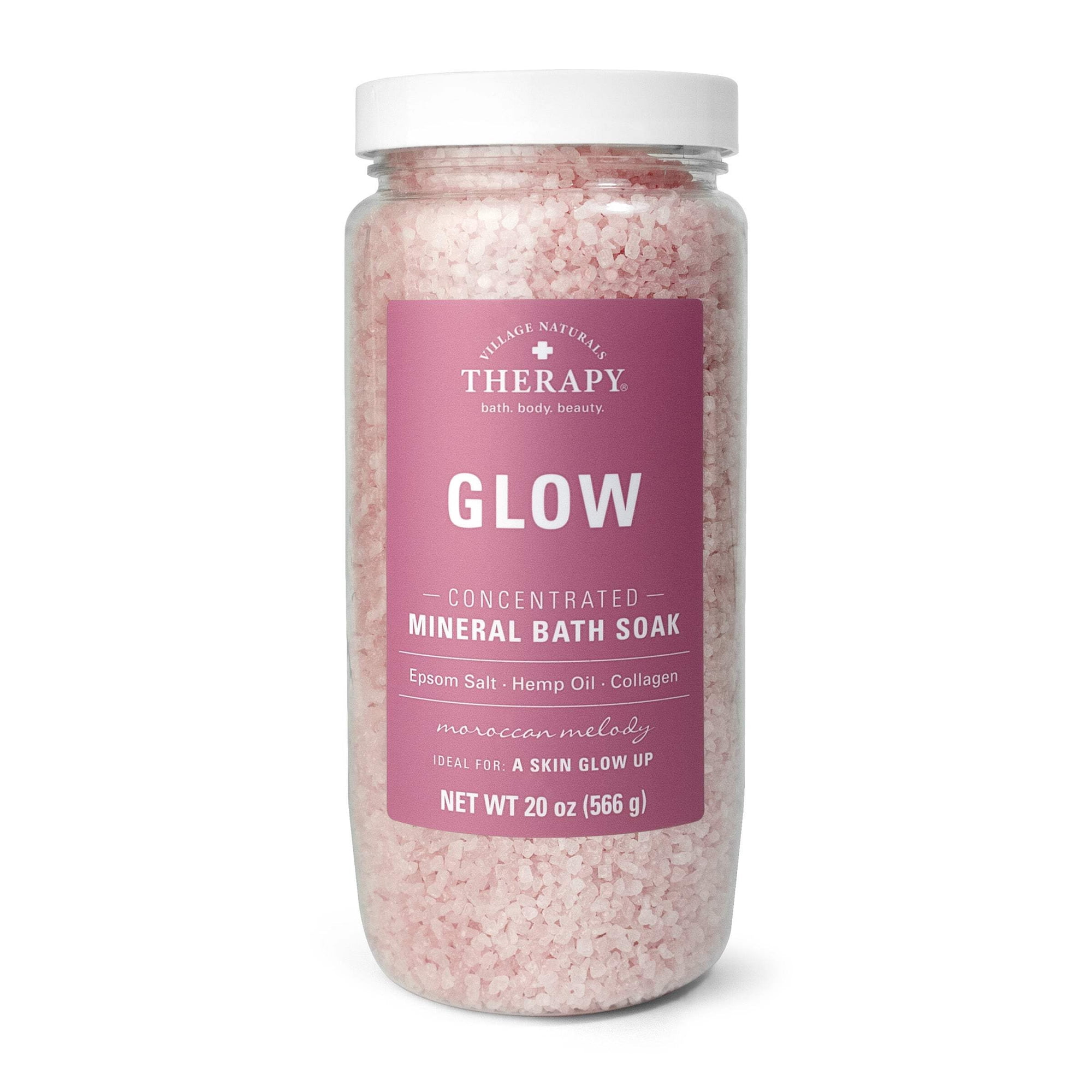 Village Naturals Therapy Glow Concentrated Mineral Bath Soak, Moroccan Melody Scent, 20 oz.