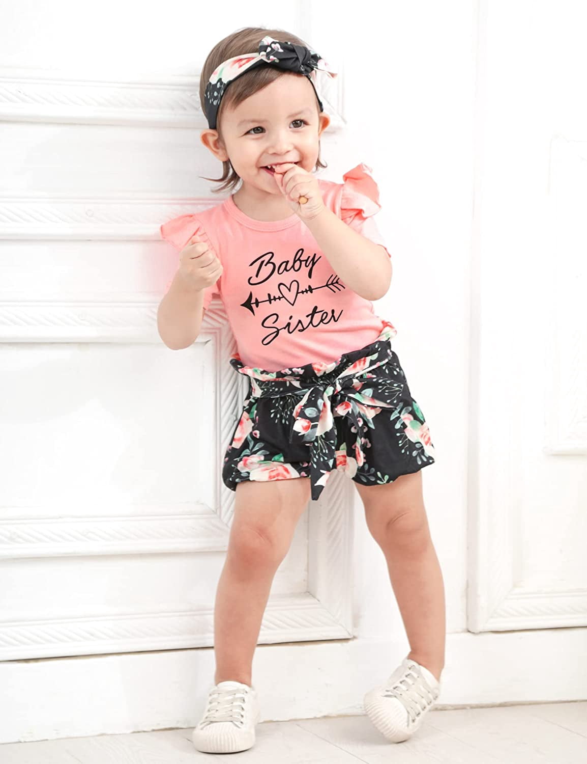 Baby Girl Outfits Short Ruffle Romper Floral Pants Summer Outfits Cute Baby Girl Clothes 3-6 Months