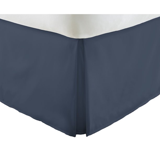 Simply Soft Pleated Bed Skirt, California King, Navy