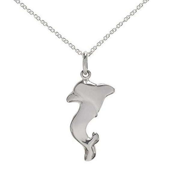 Sterling Silver Dolphin Pendant Necklace, 18"