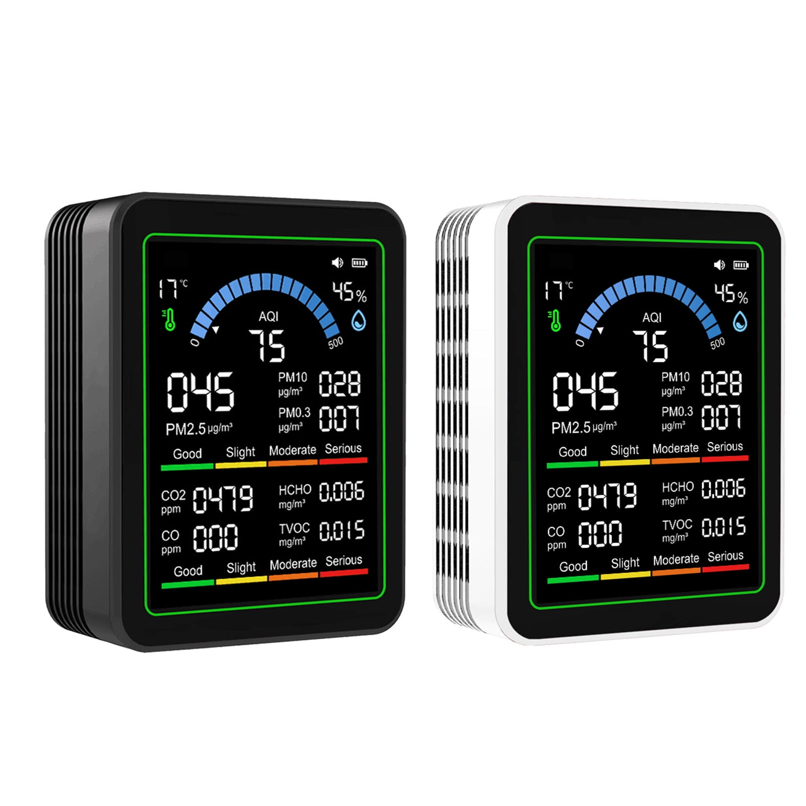 Air Quality Monitors, Detects PM2.5, CO2, PM10,PM 1.0, Formaldehyde,TVOC,Temperature and Humidity Air Quality
