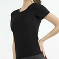 thumbnail image 6 of Shrysg Women's Sweat Shaper Athletic Tee Short Sleeve Compression T-Shirt Performance Baselayer Workout Shirt Silver, 6 of 9