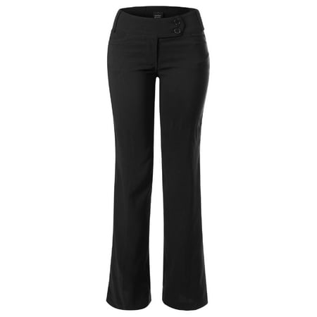 MixMatchy Women's High Waist Slim Boot-Cut Stretch Office Pants Trousers
