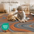 thumbnail image 4 of ODIKA 4'x6' Washable Area Rug Stain Resistant, Low Pile, Easy Care Contemporary Free Form Swirled Shapes Abstract Balanced Composition for Dorm Room, Small Living, 4 of 7