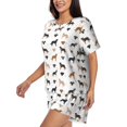 thumbnail image 2 of Wukai Labrador Retriever Dog Women's Pajama Set,Short-Sleeve Top and Shorts with Elastic Waistband and Pockets for Loungewear, Yoga, and Casual Wear-Large, 2 of 8