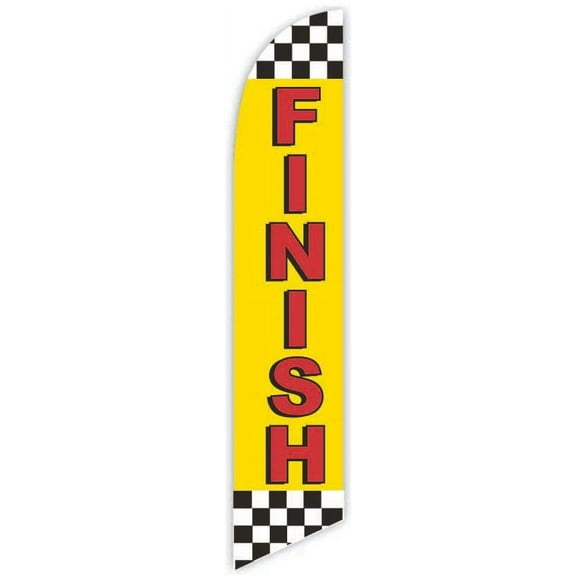 Cobb Promo Finish Yellow Advertising Feather Flag 12ft - Replacement Flag Only Without Poleset