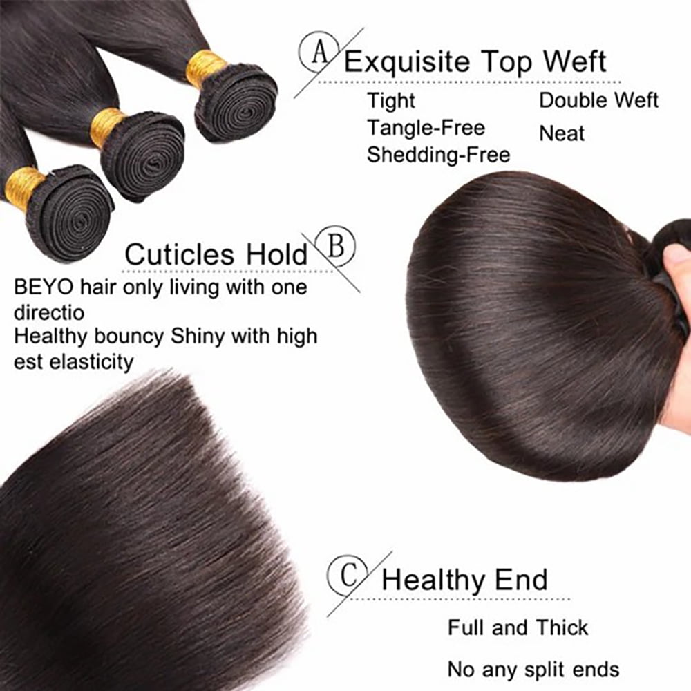 Barara King Human Hair, Hairpiece, Wig,Hot selling Unprocessed Virgin hair Straight Natural black color 100 Hair Bundle 8 in to 30 in