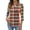 Saffron, variant on Iaqnaocc Womens Tops Casual 3/4 Length Sleeve Polo Shirt PLaid Office Business V Neck Collared Golf polos Trendy Summer Tees With Pocket Red XXXL